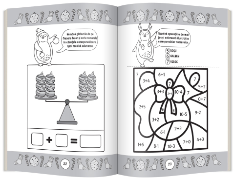Jocuri matematice cu pinguinii Mosului. Jocuri de Craciun [1]
