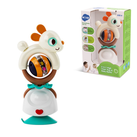 Jucării și articole pentru bebeluși - JUCARIE BEBE CU VENTUZA SI ZORNAITOARE IEPURAS