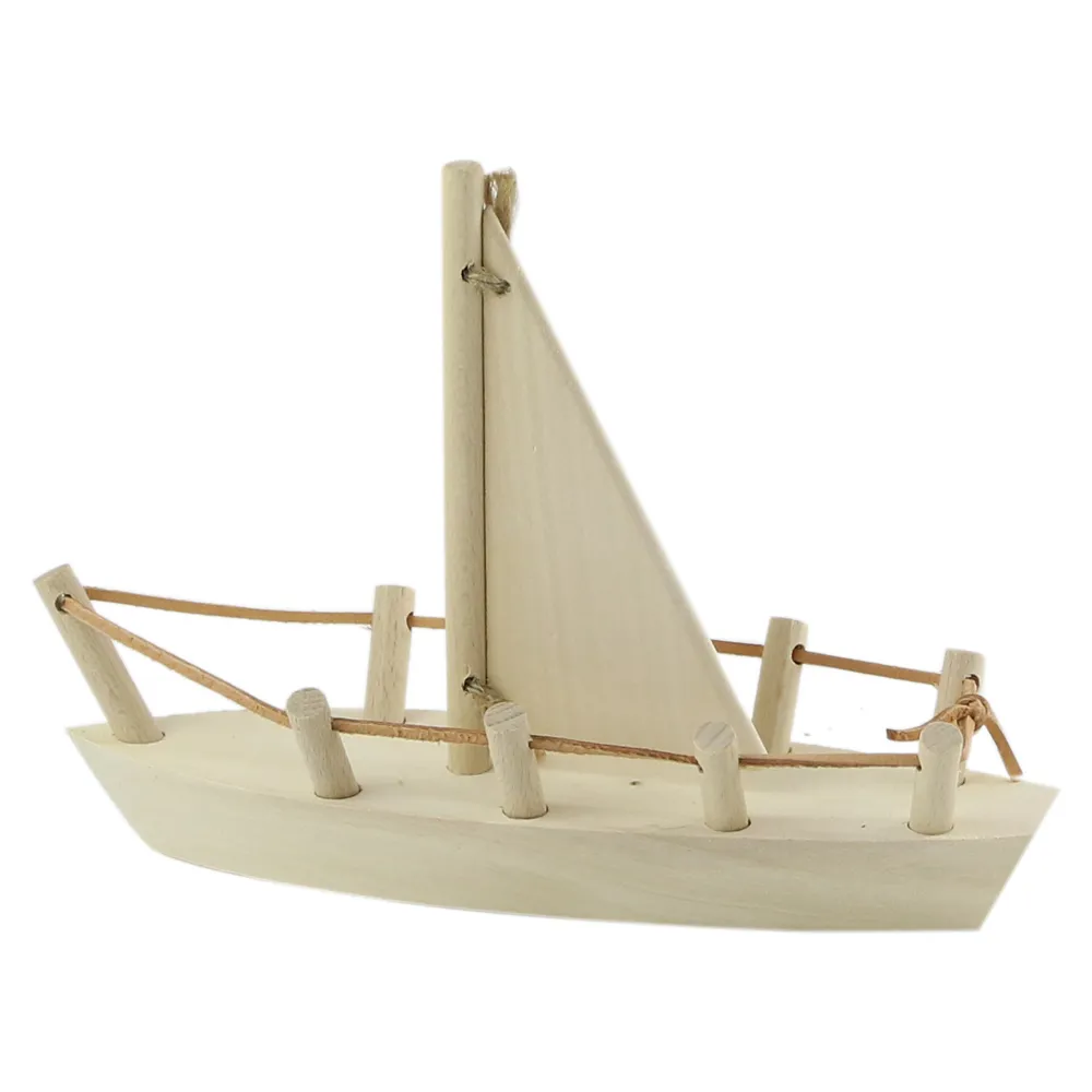 Jucării din lemn - Jucarie din lemn barca cu vela 24 cm