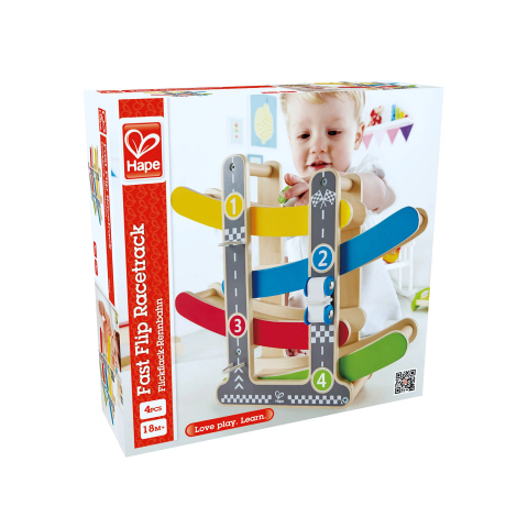 Jucărie din lemn Hape – Traseu curse mașini cu 3 vehicule [0]