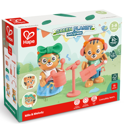 Jucării și jocuri - Jucarie din lemn Milo & Melody 11 piese