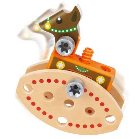 Jucarie din lemn Hape Junior Inventor Carnival Builder Set 73 piese [4]