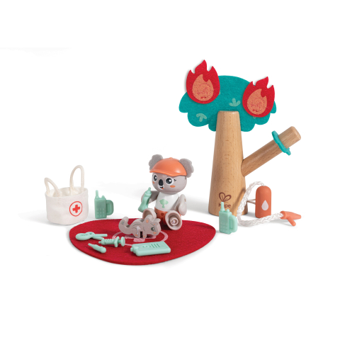 Jucarie din lemn Hape Green Planet Explorers Set pompieri forestieri 17 piese [1]