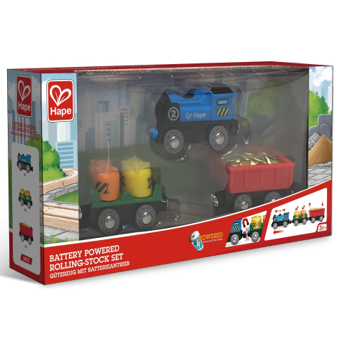 Jucării și jocuri - Jucarie Locomotiva si vagoane cu baterii 30 x 15 cm