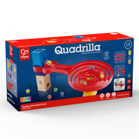 Jucării interactive - Circuit cu bile Quadrilla Spirala dubla 18 piese Hape