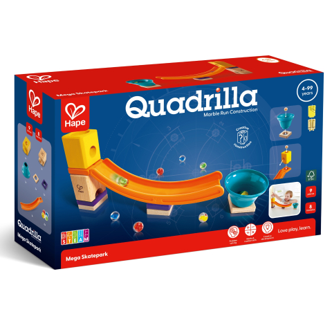 Jucării și jocuri - Jucarie copii Quadrilla circuit cu bile Set rampa 17 piese 30 x 18 cm