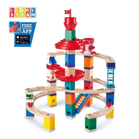 Jucarie copii Quadrilla circuit cu bile Super spirala 129 piese Hape [1]