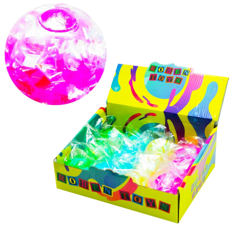 Jucării senzoriale și antistres - Jucarie squeeze Minge jelly glitter 5.5 cm