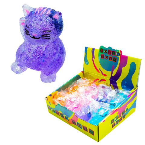 Jucării și jocuri - Jucarie squeeze Pisica jelly glitter 7 cm