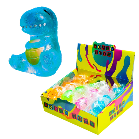 Jucarie Squeezy Dinozaur jelly glitter culori diferite [2]