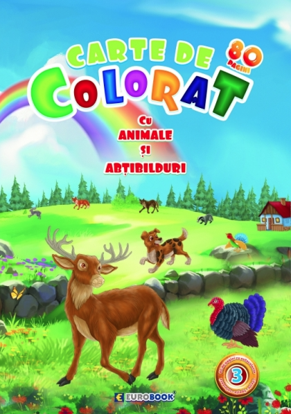 Cărți - Jumbo 80 animale. Carte de colorat cu animale si abtibilduri