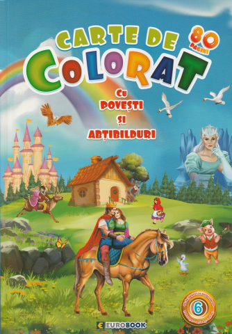 Cărți - Carte de colorat cu povesti si abtibilduri. Jumbo Vol. 6
