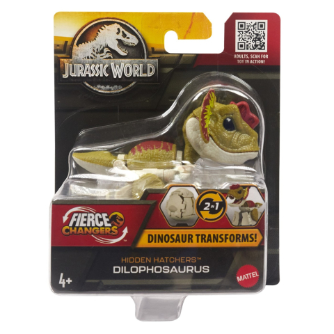 Figurine - JURASSIC WORLD FIERCE CHANGERS HIDDEN HATCHERS DINOZAUR TRANSFORMABIL DILOPHOSAURUS