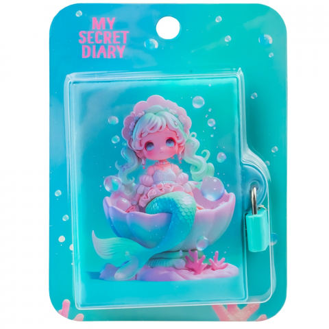 Jurnal cu lacat A7 dictando coperta 3D sirena 80 file My Secret Diary [1]