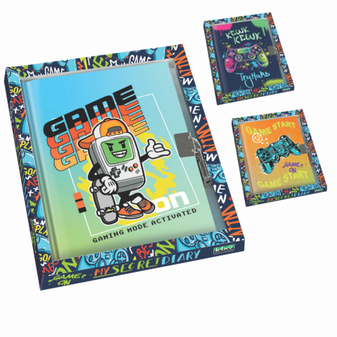 Papetărie și articole din hârtie - Jurnal Gaming cu cutie cadou 80 pagini 13 x18 cm modele diferite