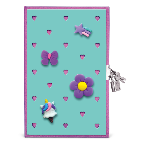 Jurnal Joy Pins cu decoratiuni 3D 80 pagini 13.5x21cm culori diferite [5]