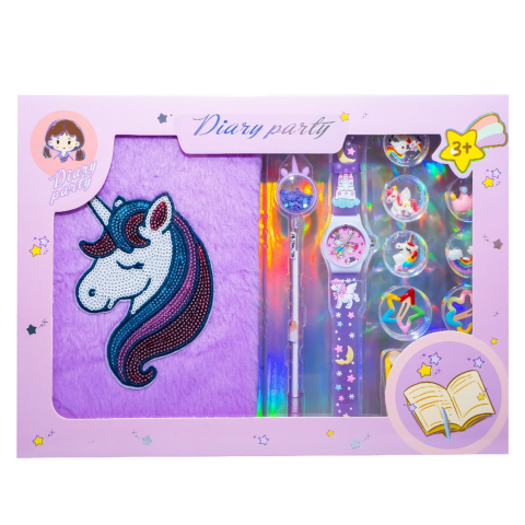 Jurnal plusat cu accesorii 14 piese model Unicorn [2]