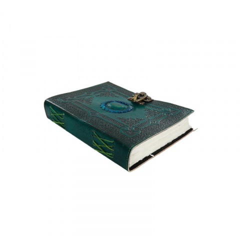 Jurnal Vintage Krashell din piele naturală 20 x 15 cm cu pietre inserate [2]