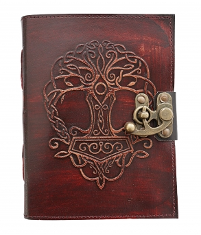 Agende nedatate - Jurnal vintage piele 17.5x12.5cm copac cu inchizatoare Krashell