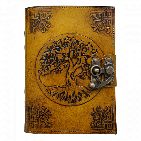 Papetărie și articole din hârtie - Jurnal Vintage Krashell 17.5 x 12.5 cm piele naturala cu inchizatoare metalica