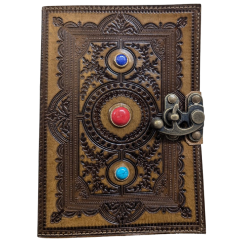 Planificare și agende - Jurnal vintage Krashell cu pietre naturale si inchizatoare ancora 20x15 cm