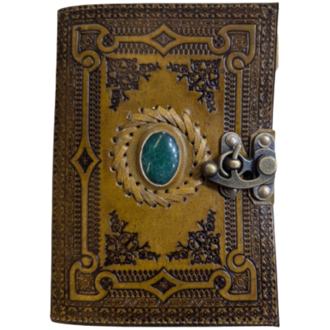 Planificare și agende - Jurnal vintage Krashell cu piatra naturala si inchizatoare ancora 17.5x12.5cm