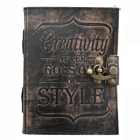 Papetărie și articole din hârtie - Jurnal Vintage 17.5 x 12.5 cm piele naturala cu inchidere metalica Krashell