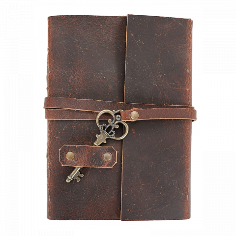 Planificare și agende - Jurnal Vintage 17.5 x 12.5 cm piele naturala cu cheie Krashell