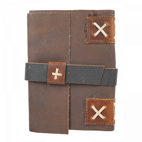 Papetărie și articole din hârtie - Jurnal Vintage 17.5 x 12.5 cm piele naturala cu inchidere curea Krashell