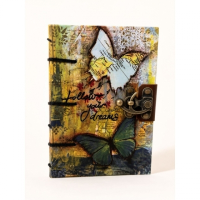 Planificare și agende - Jurnal Vintage Follow Your Dreams  17.5 x 12.5 cm