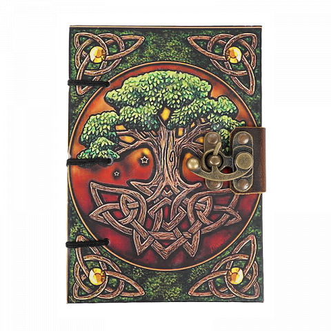 Agende nedatate - Jurnal Vintage 17.5 x 12.5 cm piele naturala coperta decorata cu inchidere metalica Krashell