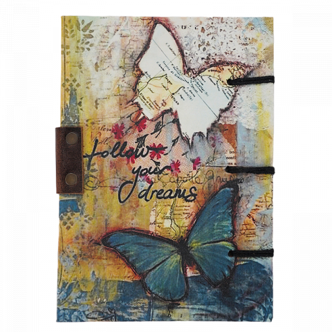 Jurnal vintage Krashell follow your dreams 17.5 x 12.5 cm copertă din piele naturală [0]