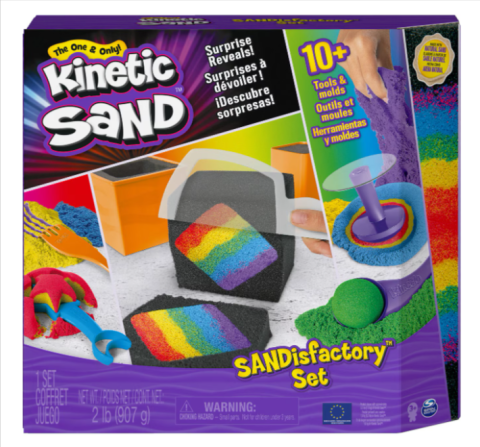 Jucării și jocuri - Set de joaca Kinetic Sand Sandisfactory 907 g cu 10 unelte