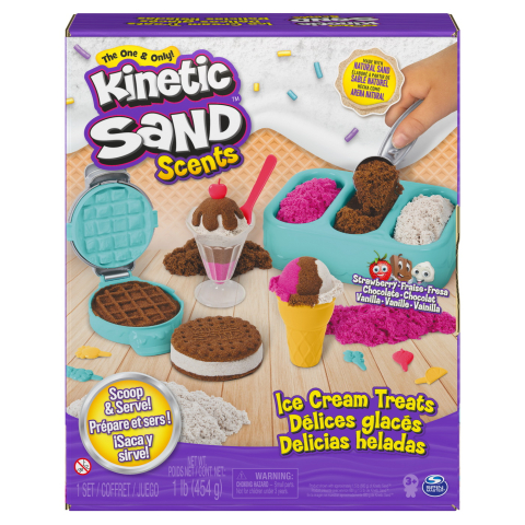 Jucării creative și senzoriale - KINETIC SAND SET INGHETATA SI PRAJITURELE COLORATE SI PARFUMATE