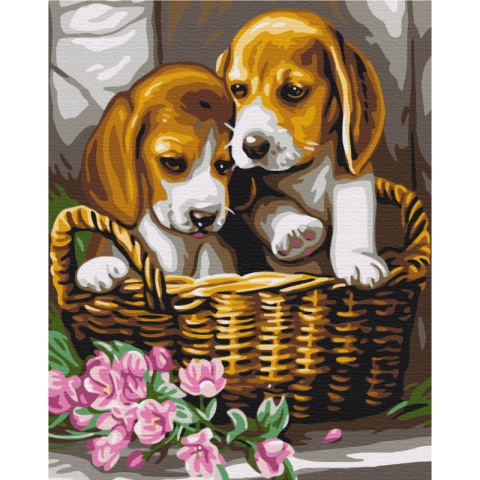 Pictura pe numere Couple In A Basket Atelier 40 x 50 cm [1]