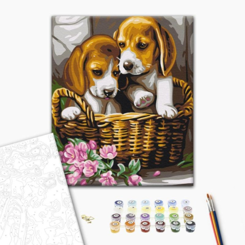 Noutăți Librăria Compas - Pictura pe numere Couple In A Basket Atelier 40 x 50 cm