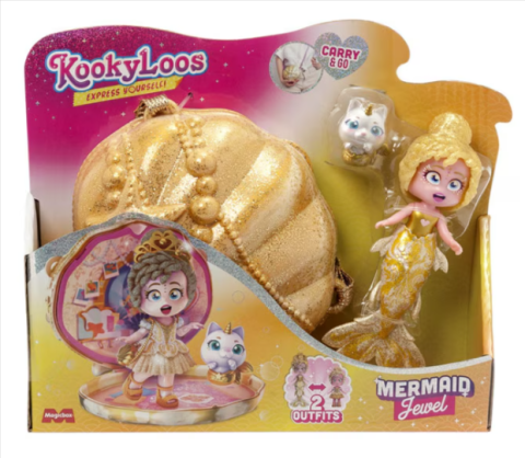 Păpusi - Set de joaca papusa Kookyloos Mermaid Jewel cu geanta scoica si accesorii