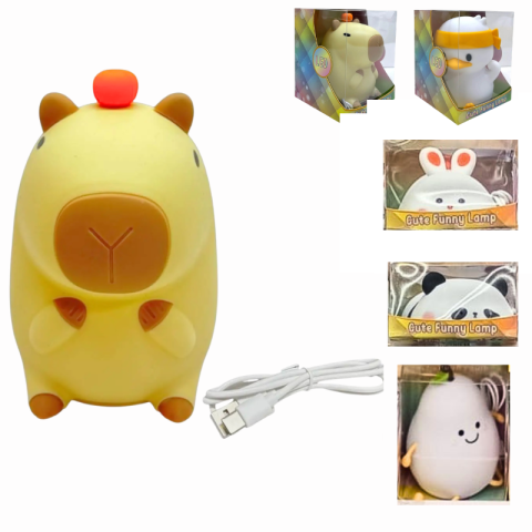 Electronice și accesorii IT - Lampa de veghe din silicon Capybara Rata Panda Para Iepuras 11 x 10.5 x 13.5 cm modele si culori diferite