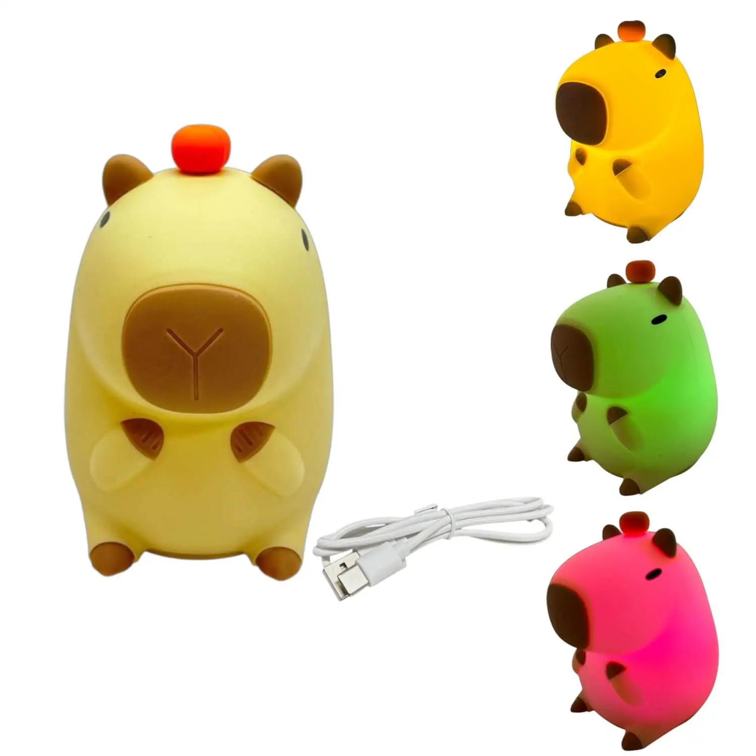 Lampa de veghe din silicon Capybara Rata Panda Para Iepuras 11 x 10.5 x 13.5 cm modele si culori diferite [2]