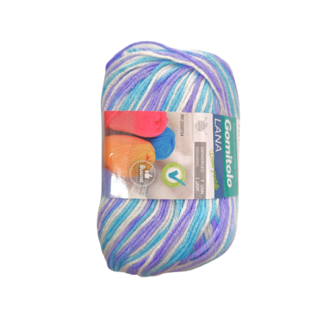 Artă și creativitate - Lana pentru tricotat 50g alb /albastru/mov Kmt Style