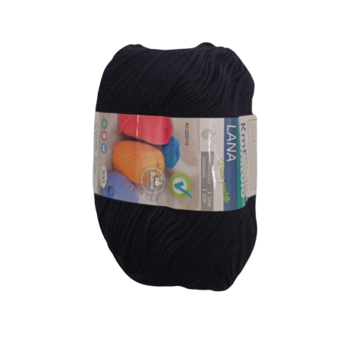 Artă și creativitate - Lana pentru tricotat 50g negru Kmt Style