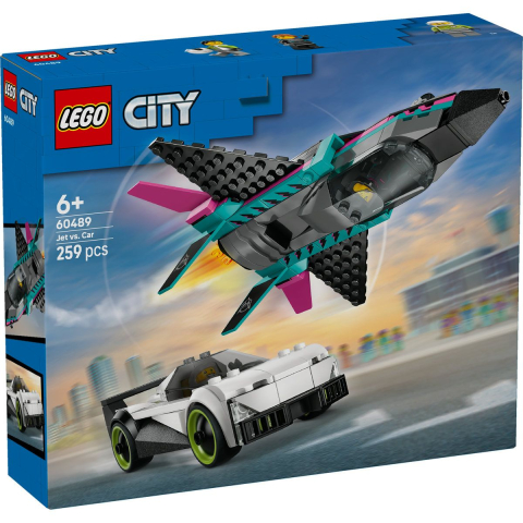 Jucării și jocuri - LEGO CITY AVION CU REACTIE VS MASINA 60489