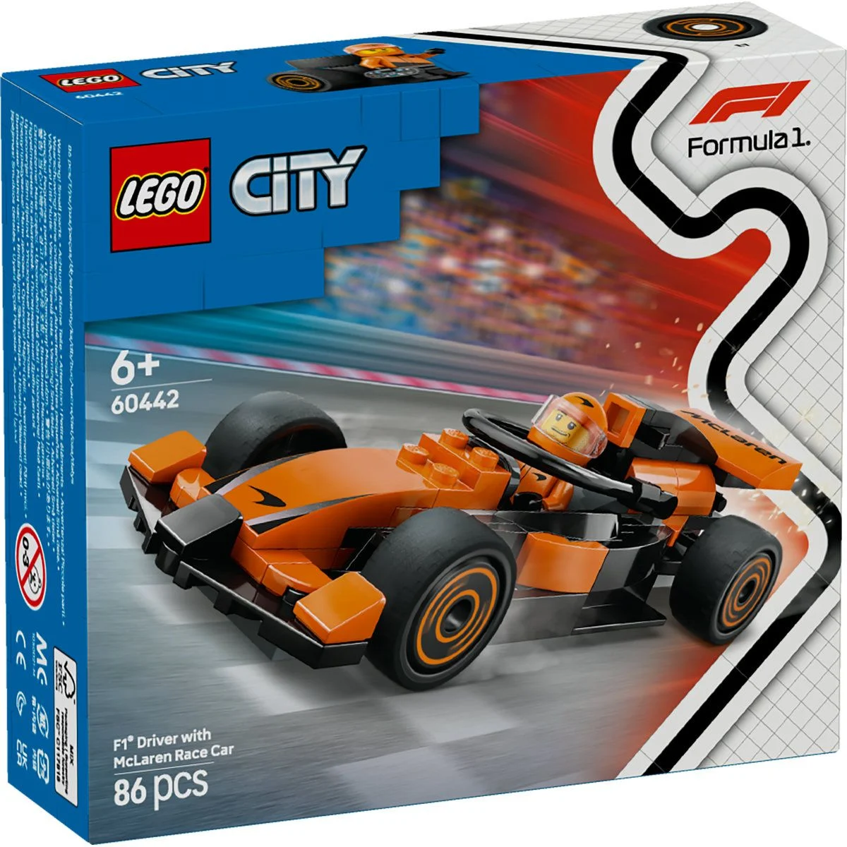 Jocuri educative și de societate - LEGO City Pilot F1 cu masina de curse McLaren 121 piese
