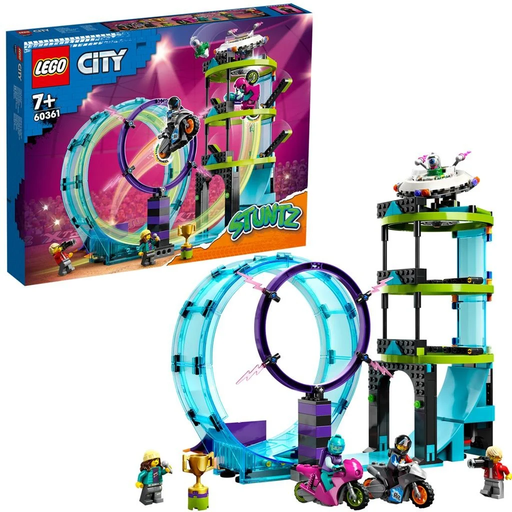 Jocuri educative și de societate - LEGO City Provocarea suprema de cascadorii pe motocicleta 385 piese