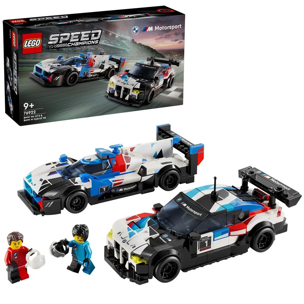 Jocuri educative și de societate - LEGO Speed Champions Masini de curse BMW M4 GT3 si BMW M Hybrid V8 676 piese