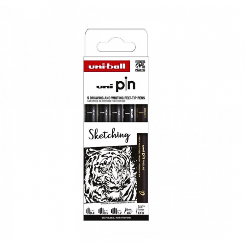 Birotică și accesorii birou - Liner Uni Pin Sketching pe baza de apa 5 buc/set negru