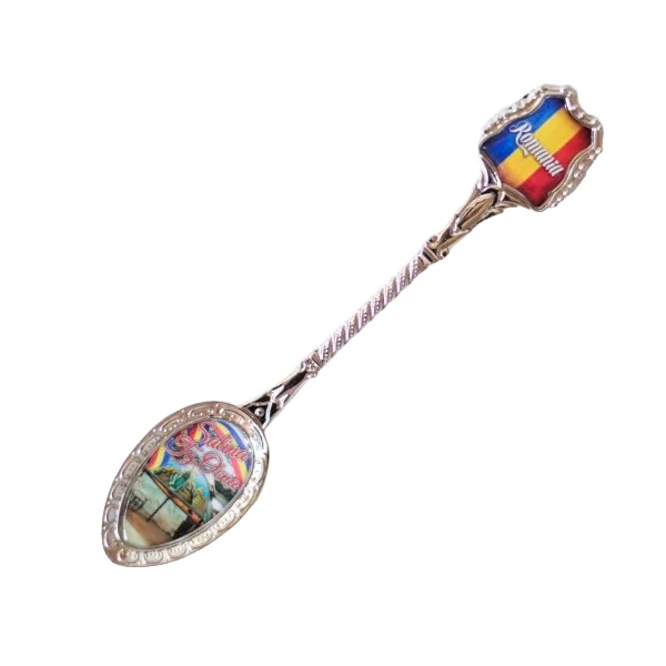 Casă și decorațiuni - Lingura suvenir metal Romania personalizata