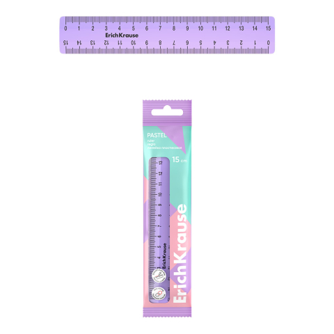 Noutăți Librăria Compas - Liniar plastic ErichKrause Pastel 15 cm violet