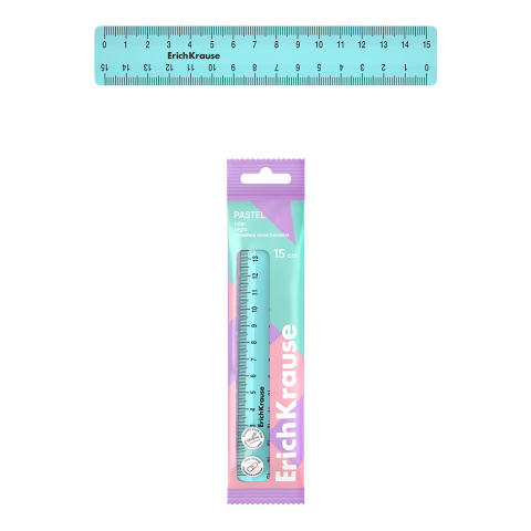 Noutăți Librăria Compas - Liniar plastic ErichKrause Pastel 15 cm verde menta
