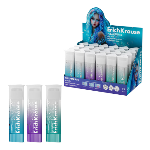 Noutăți Librăria Compas - Lipici solid transparent ErichKrause Prism Aquamarine 13 g